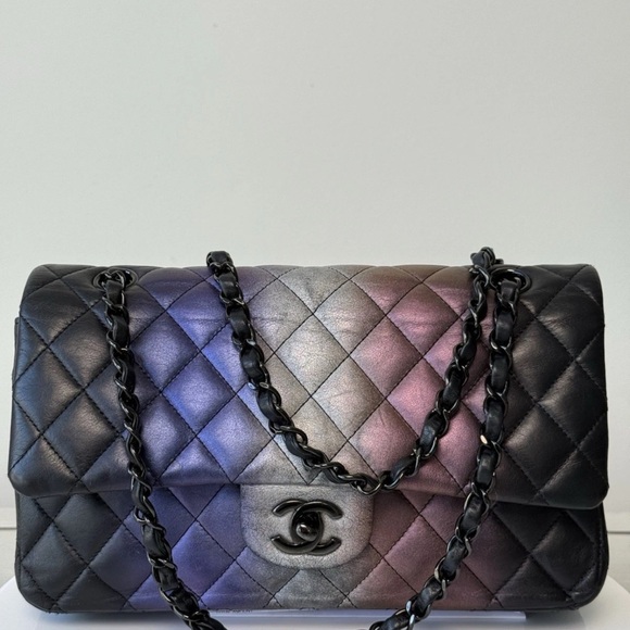Chanel Calfskin Quilted Ombre Medium Double Flap Shoulder Bag - Picture 1 of 16